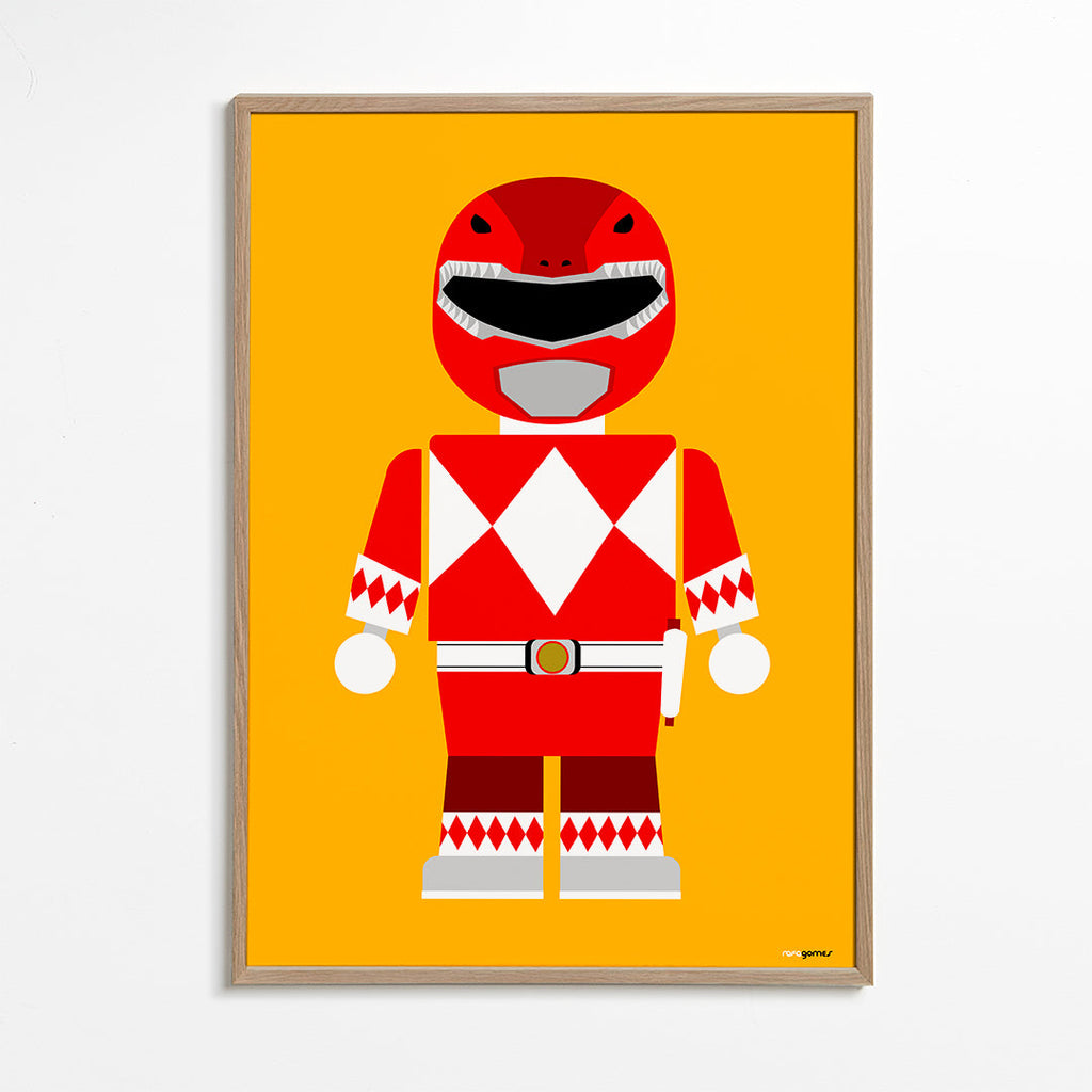 Barnposter Röd Power Ranger leksak