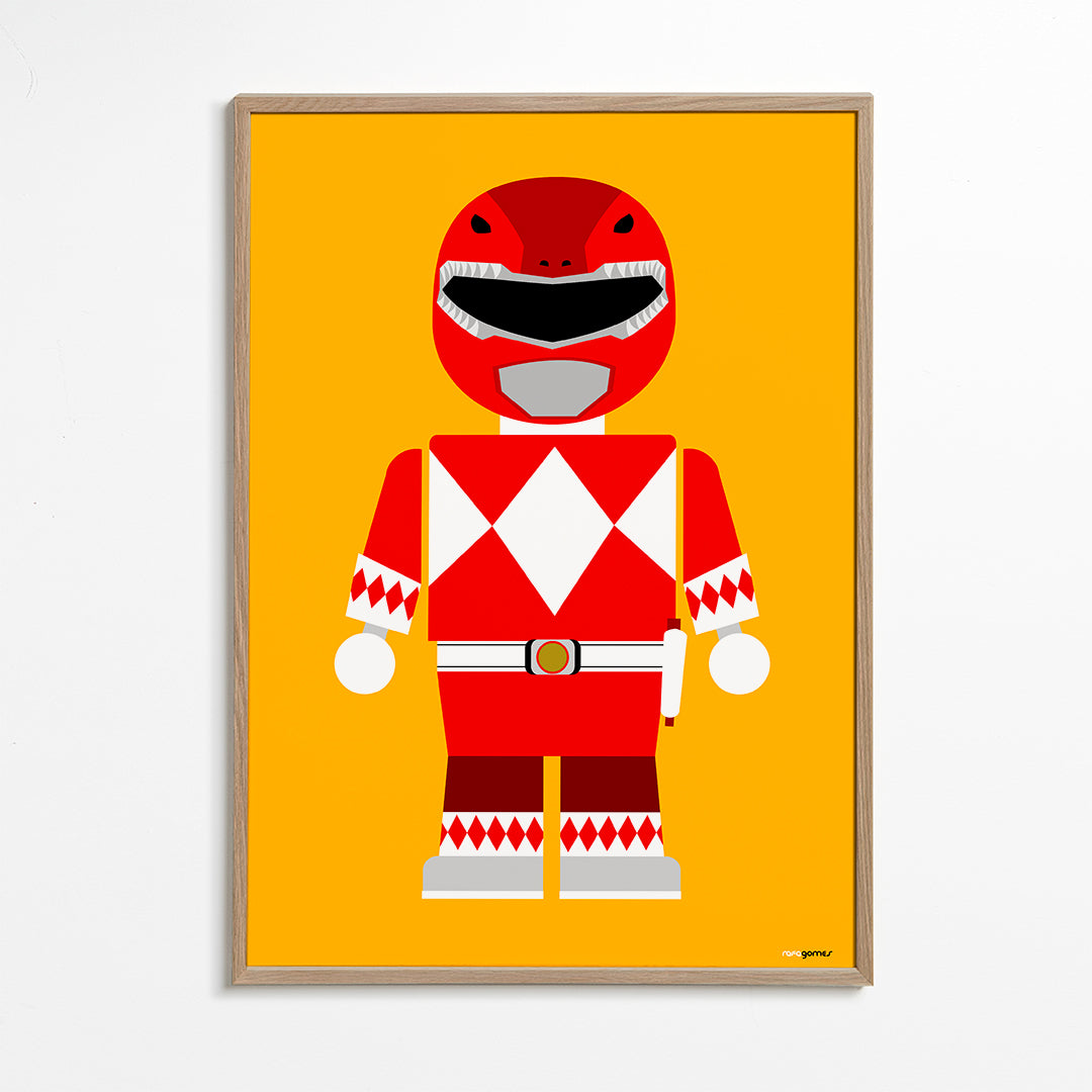 Barnposter Röd Power Ranger leksak