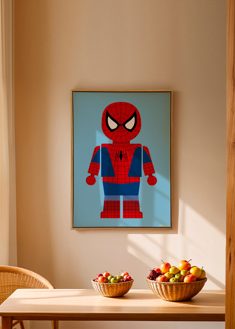 Barnposter med superhjälte leksaksfigur