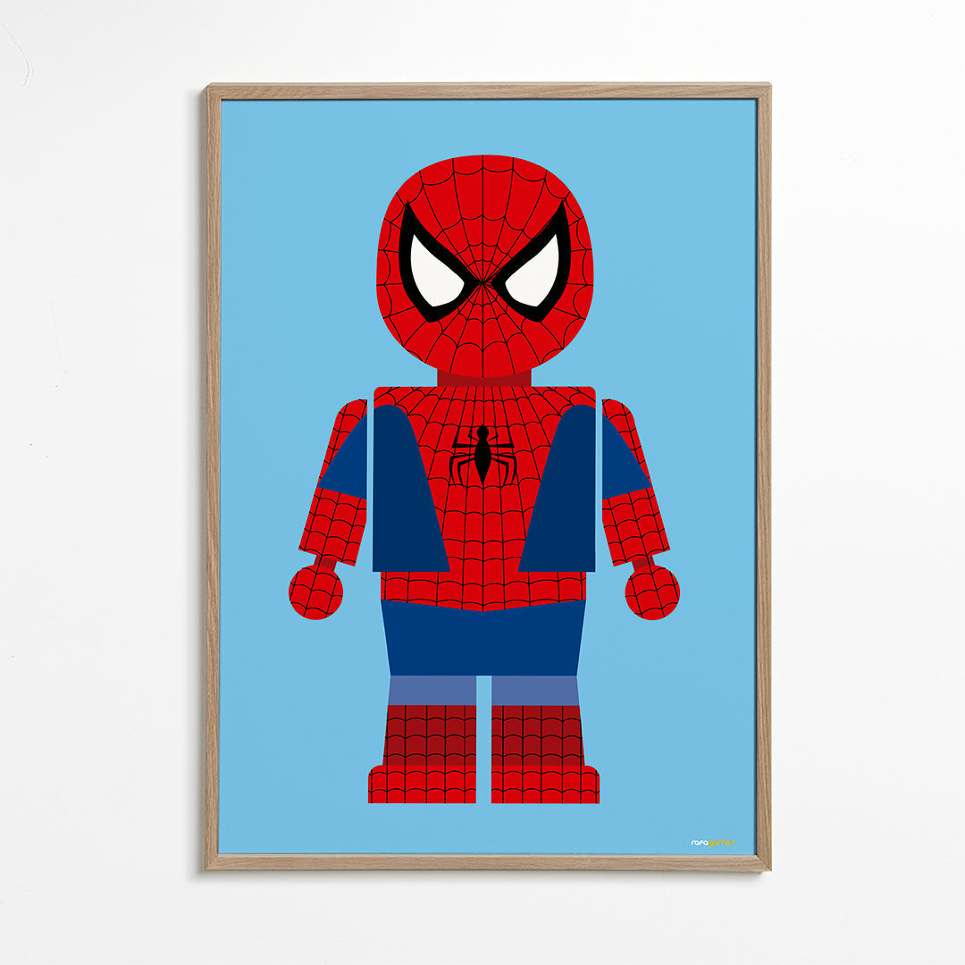 Barnposter med superhjälte leksaksfigur