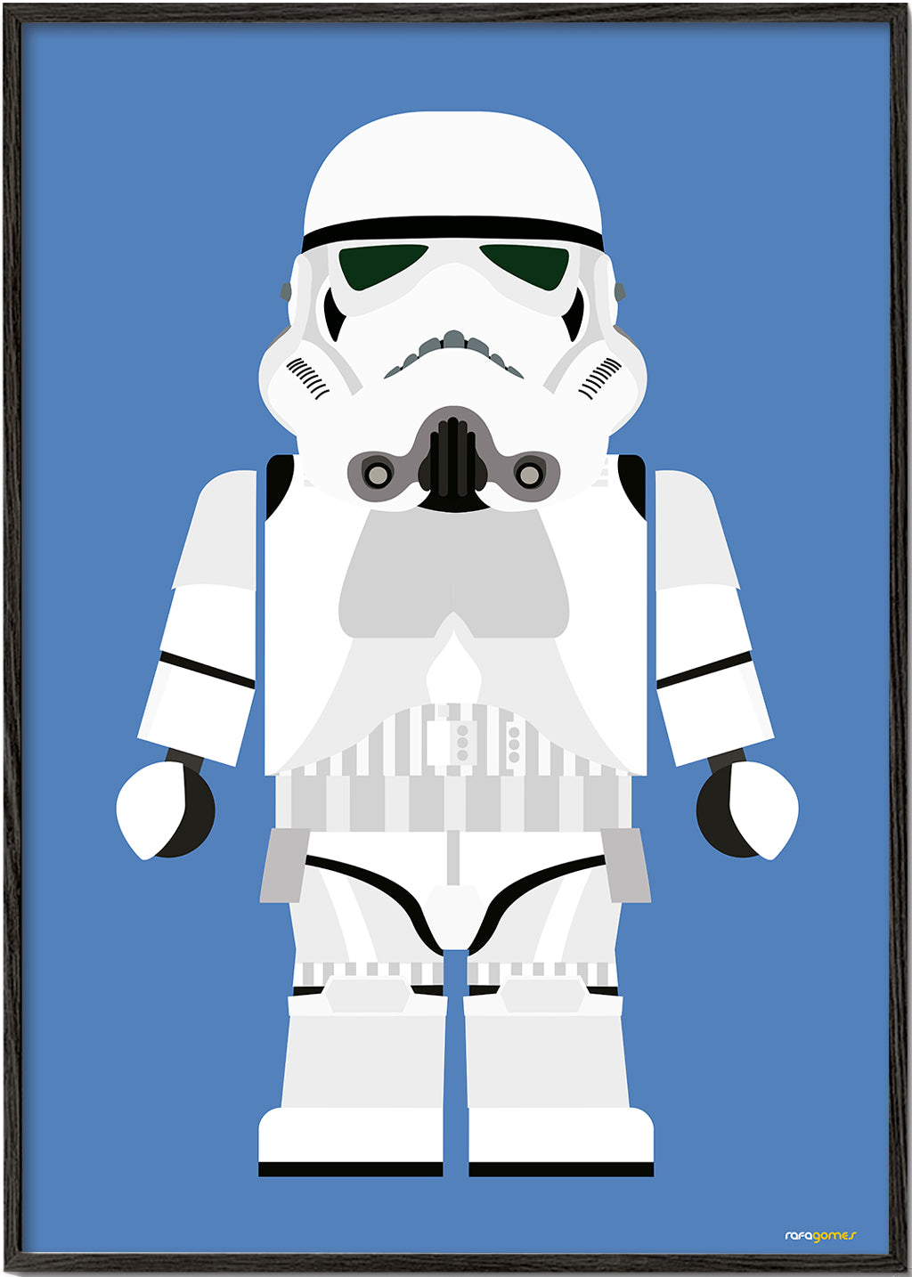 Barnposter Stormtrooper leksak på blå bakgrund