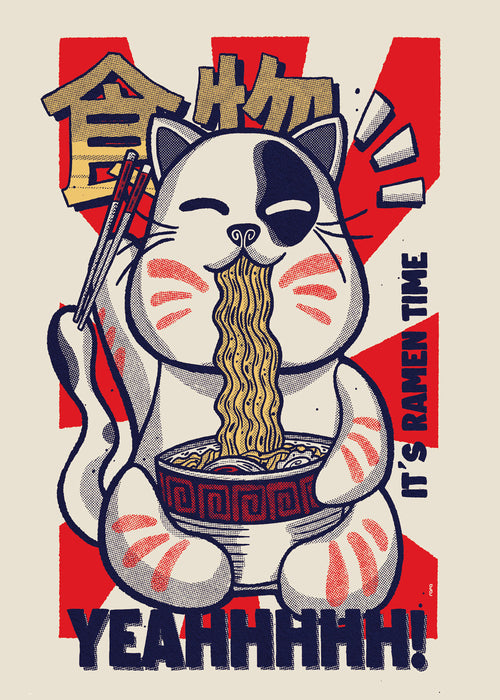 Kökskonst: ramenkatt illustration