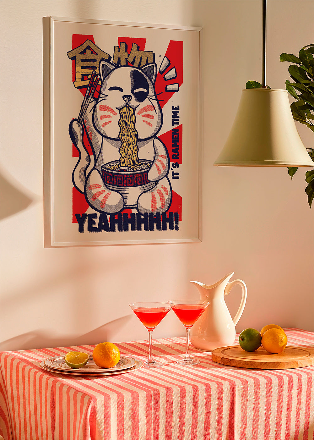 Kökskonst: ramenkatt illustration