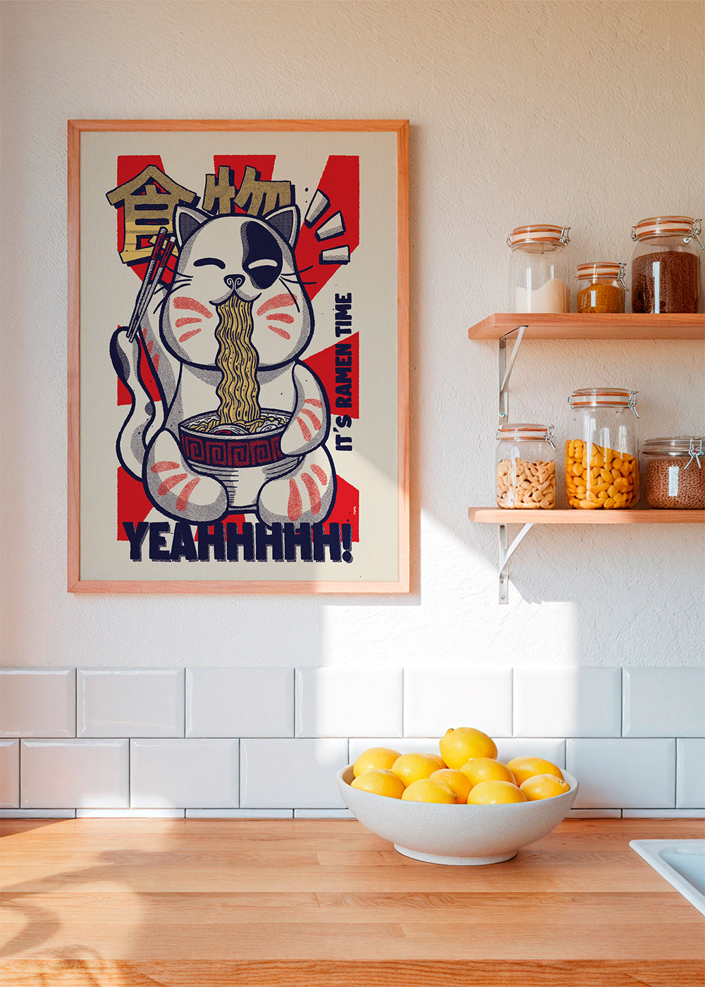 Kökskonst: ramenkatt illustration