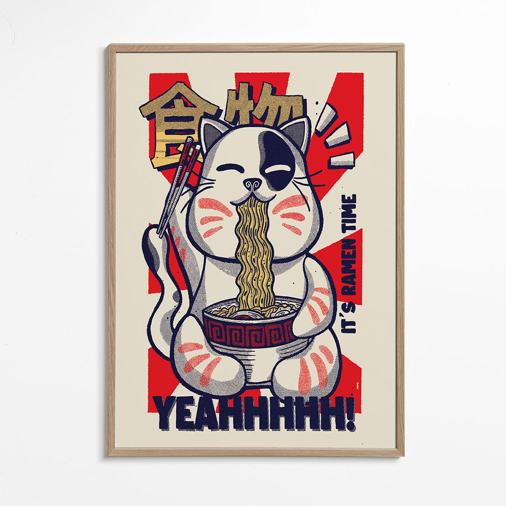 Kökskonst: ramenkatt illustration