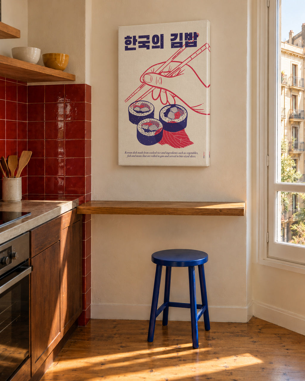 Korean Kimbap - Unframed canvas in an interior