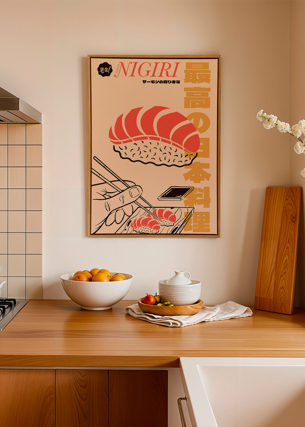 Kökskonst Nigiri lax poster