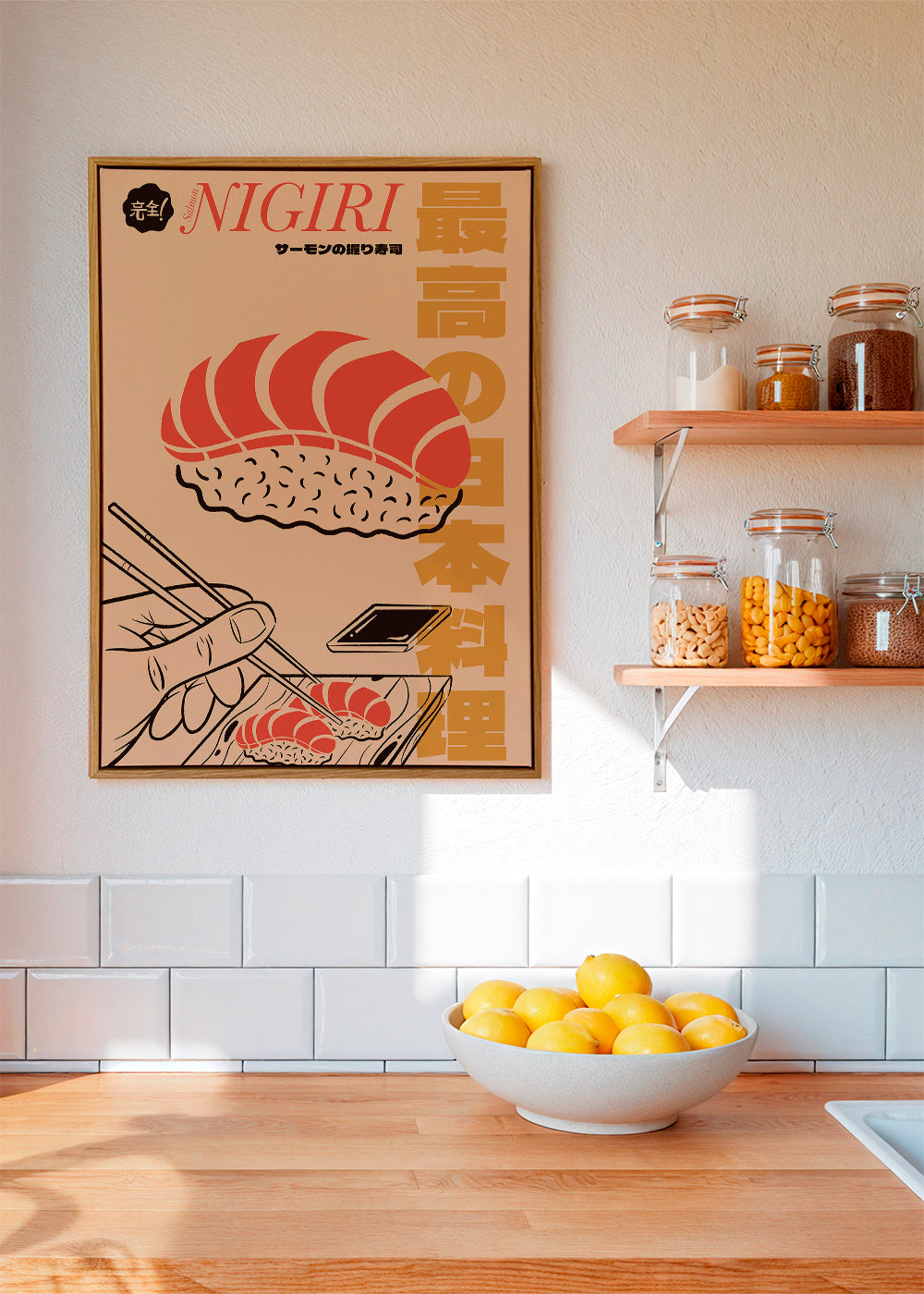 Kökskonst Nigiri lax poster