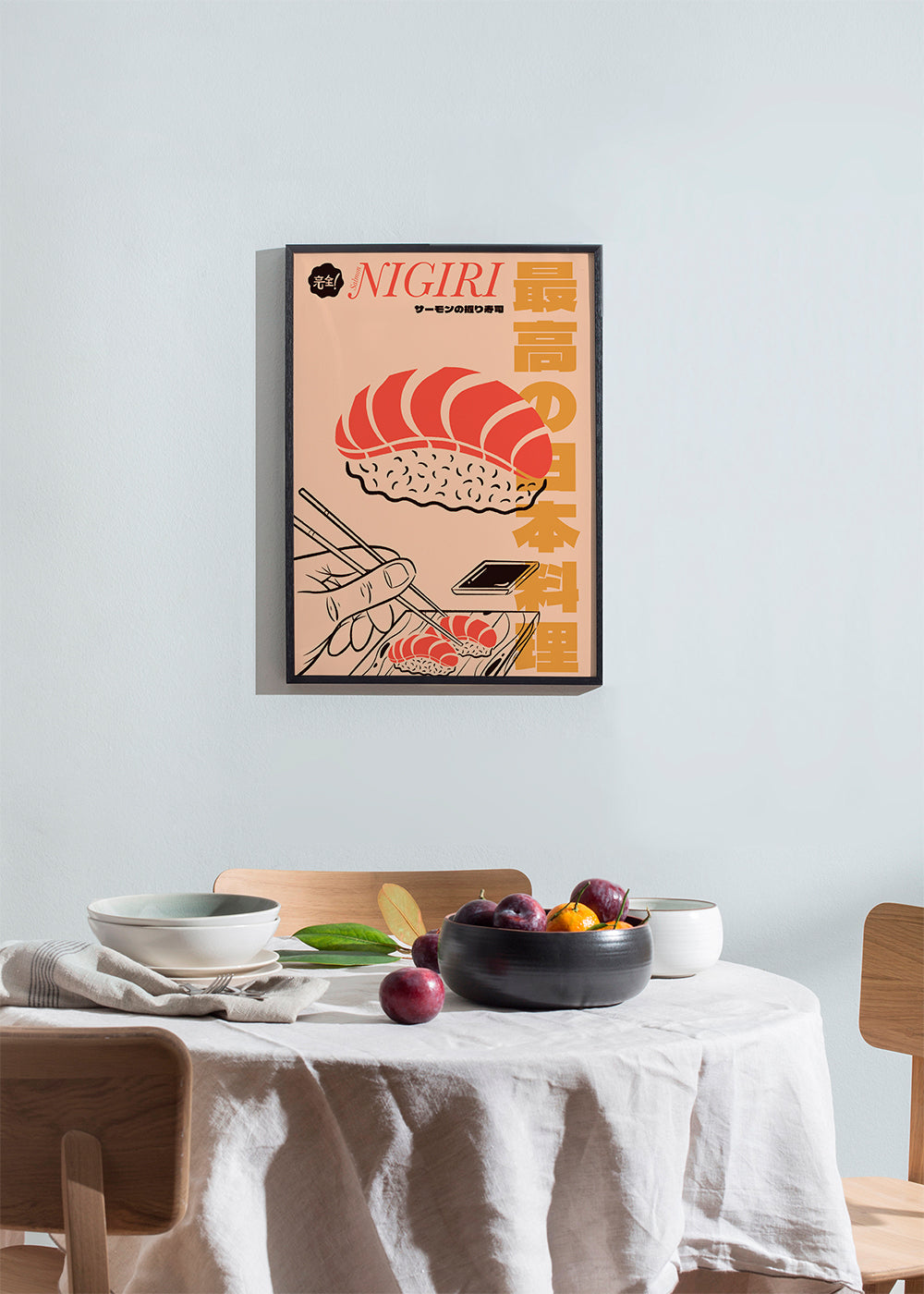 Kökskonst Nigiri lax poster