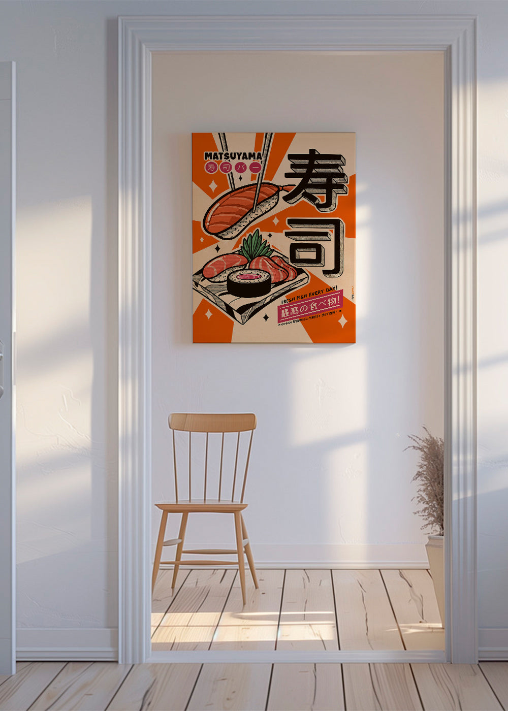 Kökskonst Sushi retro poster