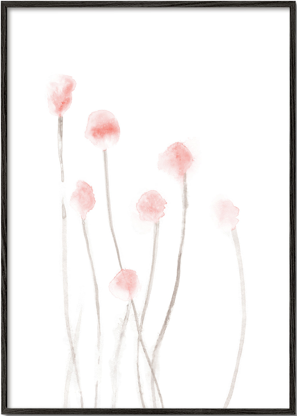 Botanisk poster med mjuka rosa blommor