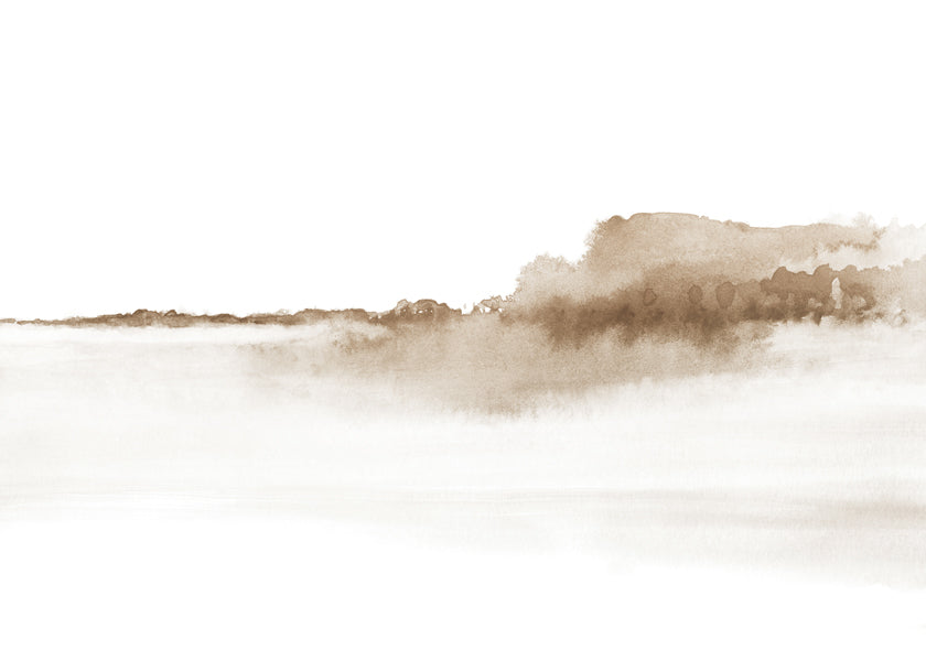 Sepia akvarellandskap minimalistiskt