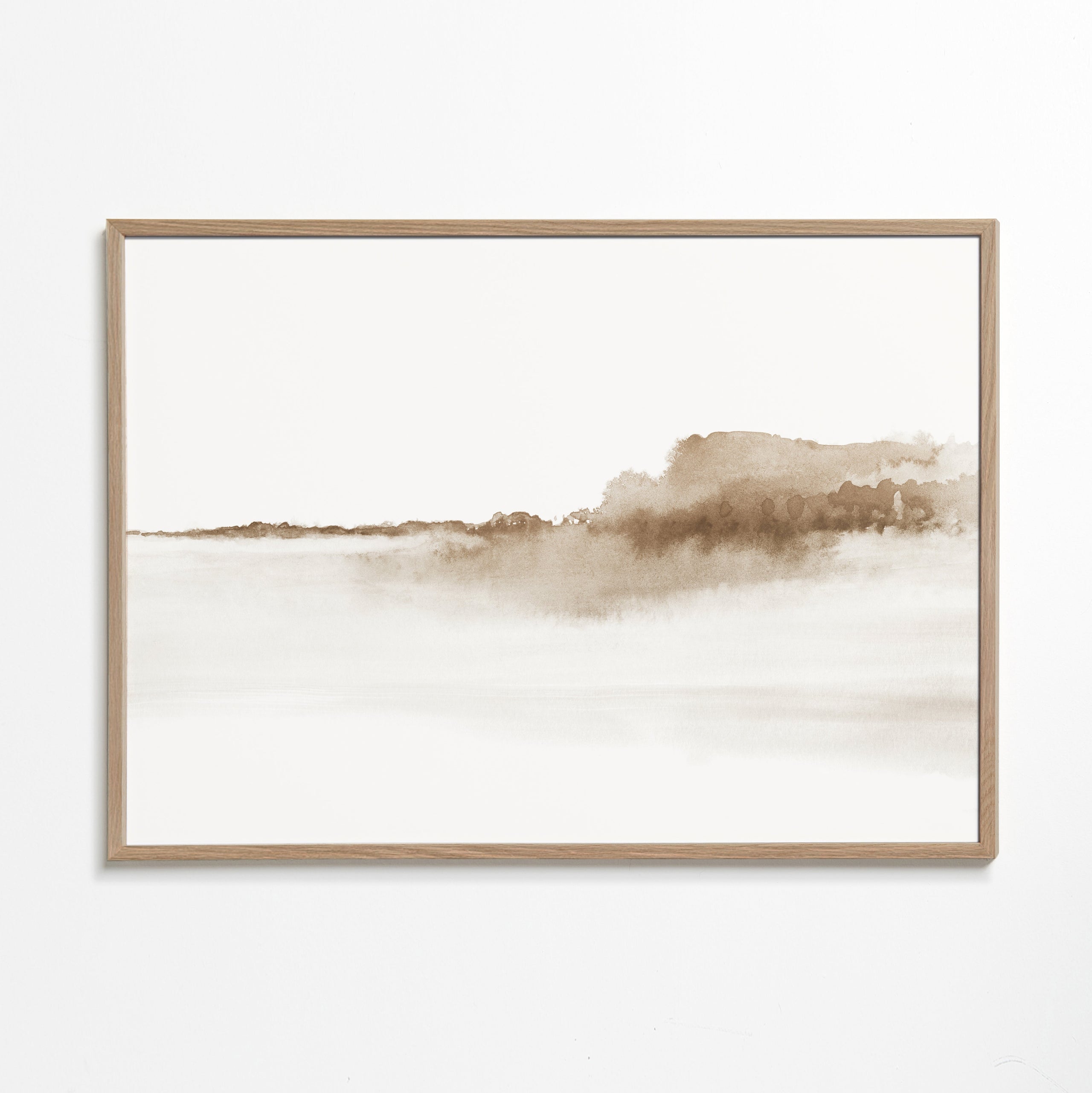 Sepia akvarellandskap minimalistiskt