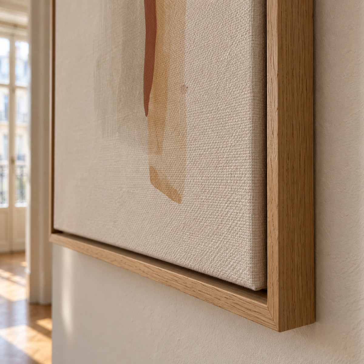 Brush strokes N 5 Warm colors - Framed canvas detail