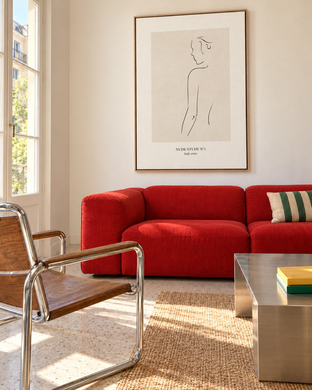 Nude Study Nº1 - Framed canvas in an interior