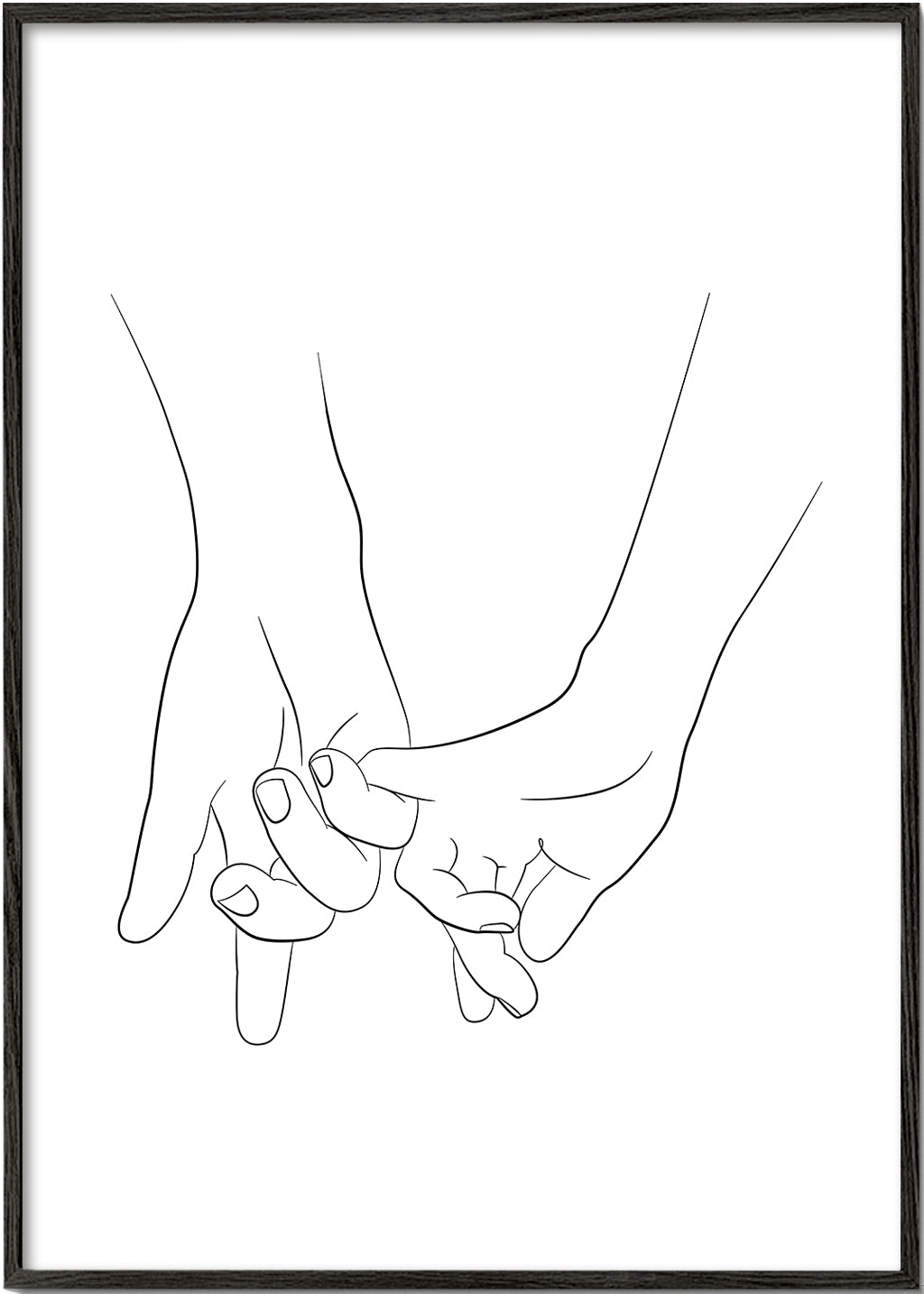 Illustration sammankopplade händer minimal