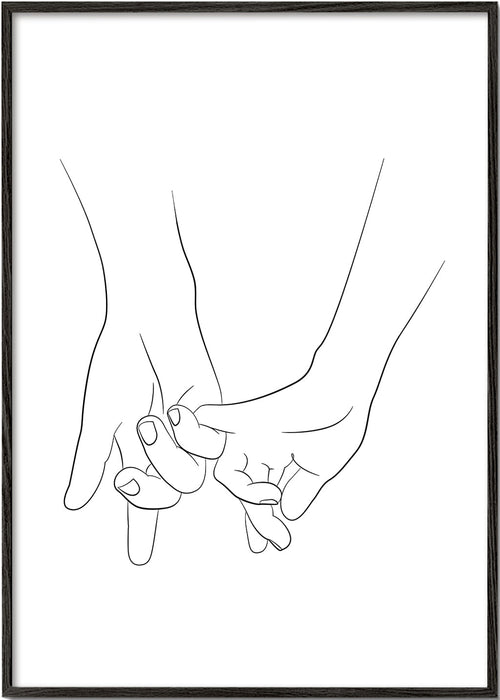 Illustration sammankopplade händer minimal