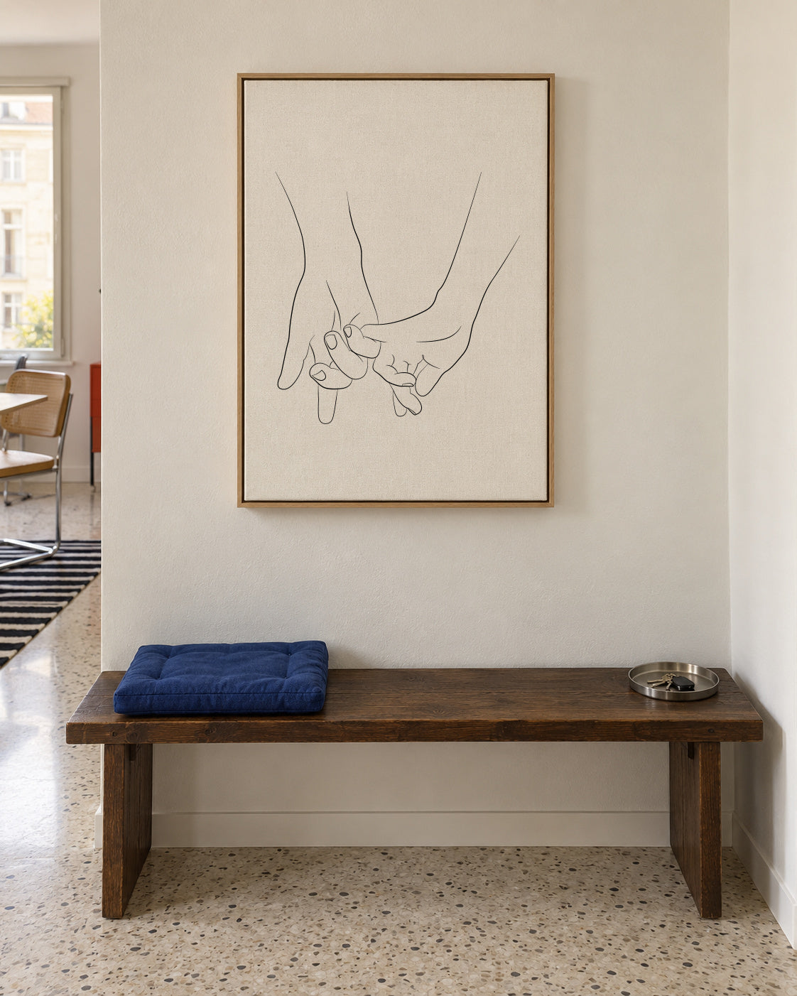 Hands - Pink promise - Framed canvas in an interior