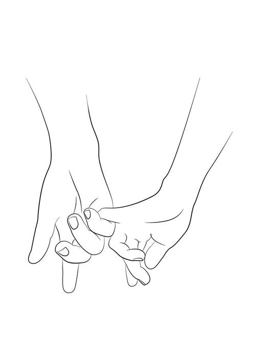 Illustration sammankopplade händer minimal