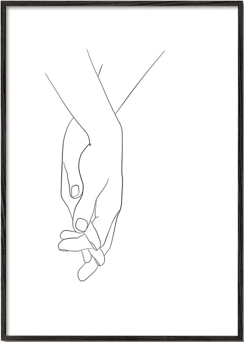 Illustration ihopflätade händer minimal