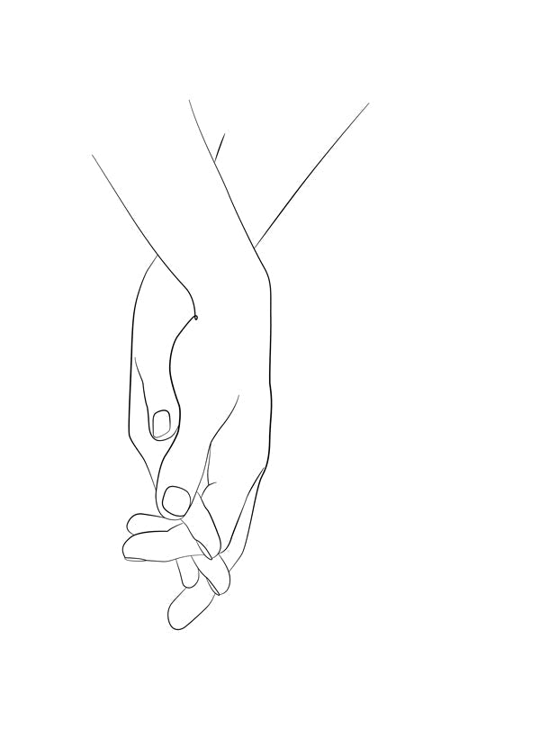 Illustration ihopflätade händer minimal