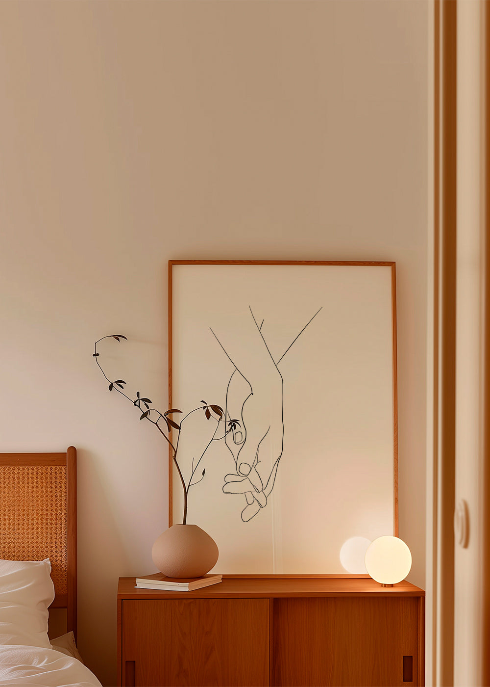 Illustration ihopflätade händer minimal