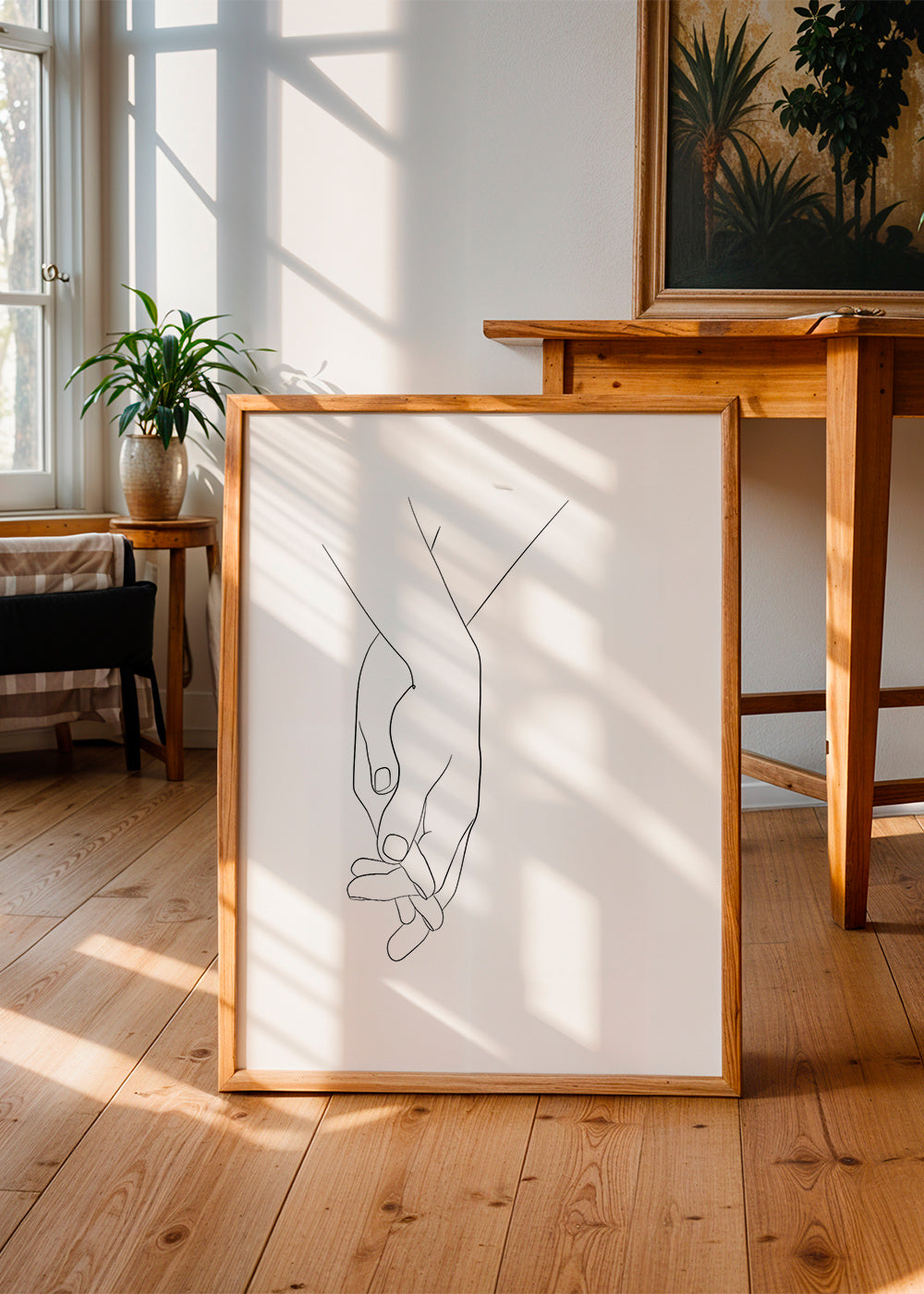 Illustration ihopflätade händer minimal