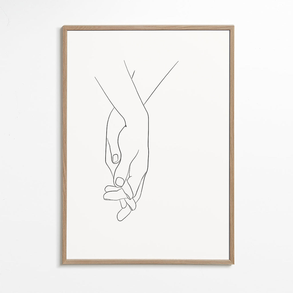 Illustration ihopflätade händer minimal