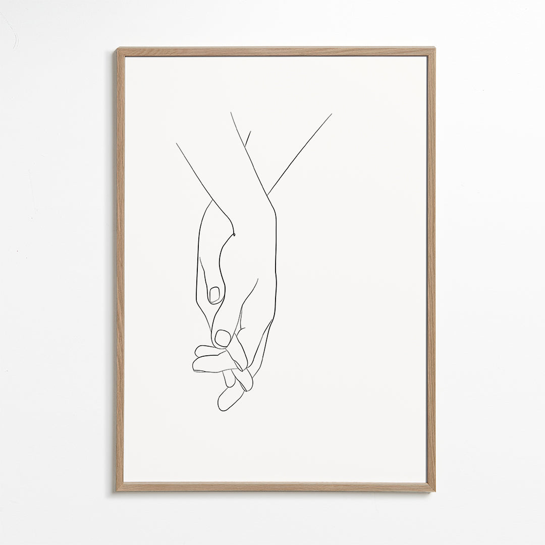 Illustration ihopflätade händer minimal