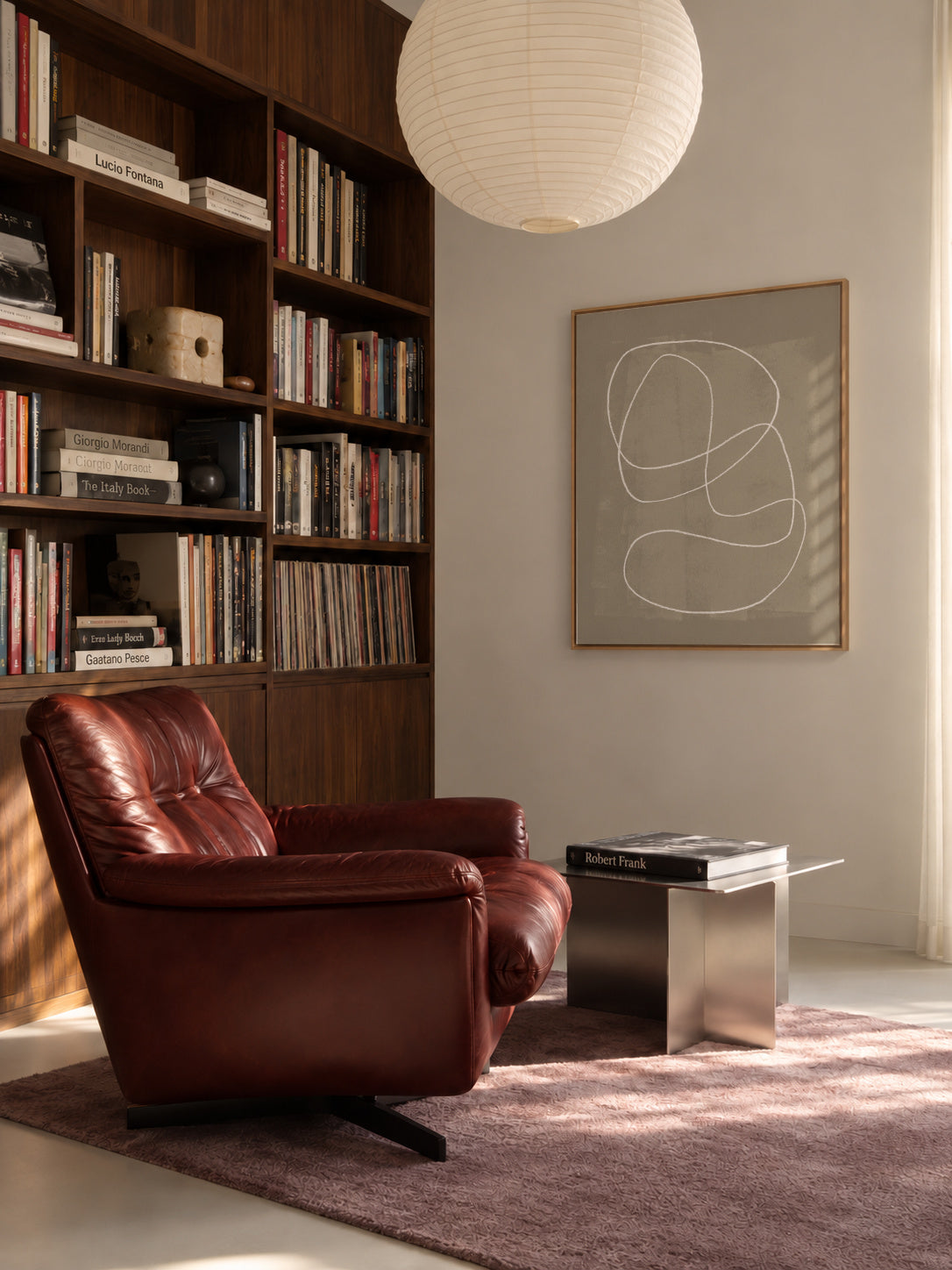 Pencil scribble Nº1 - Framed canvas in an interior