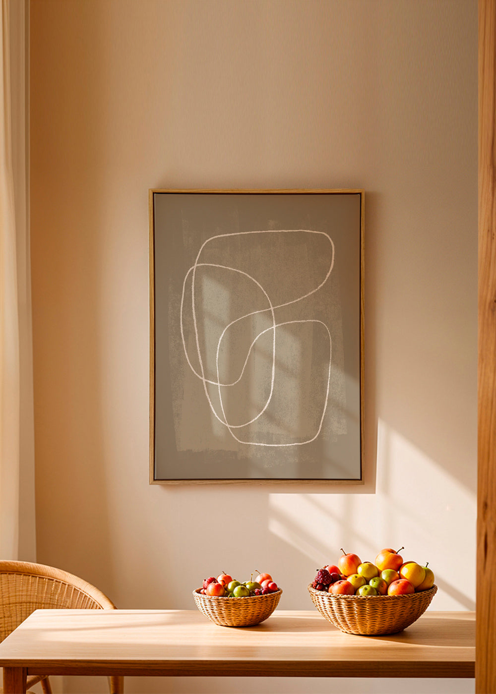 Minimalistisk design organiska linjer beige