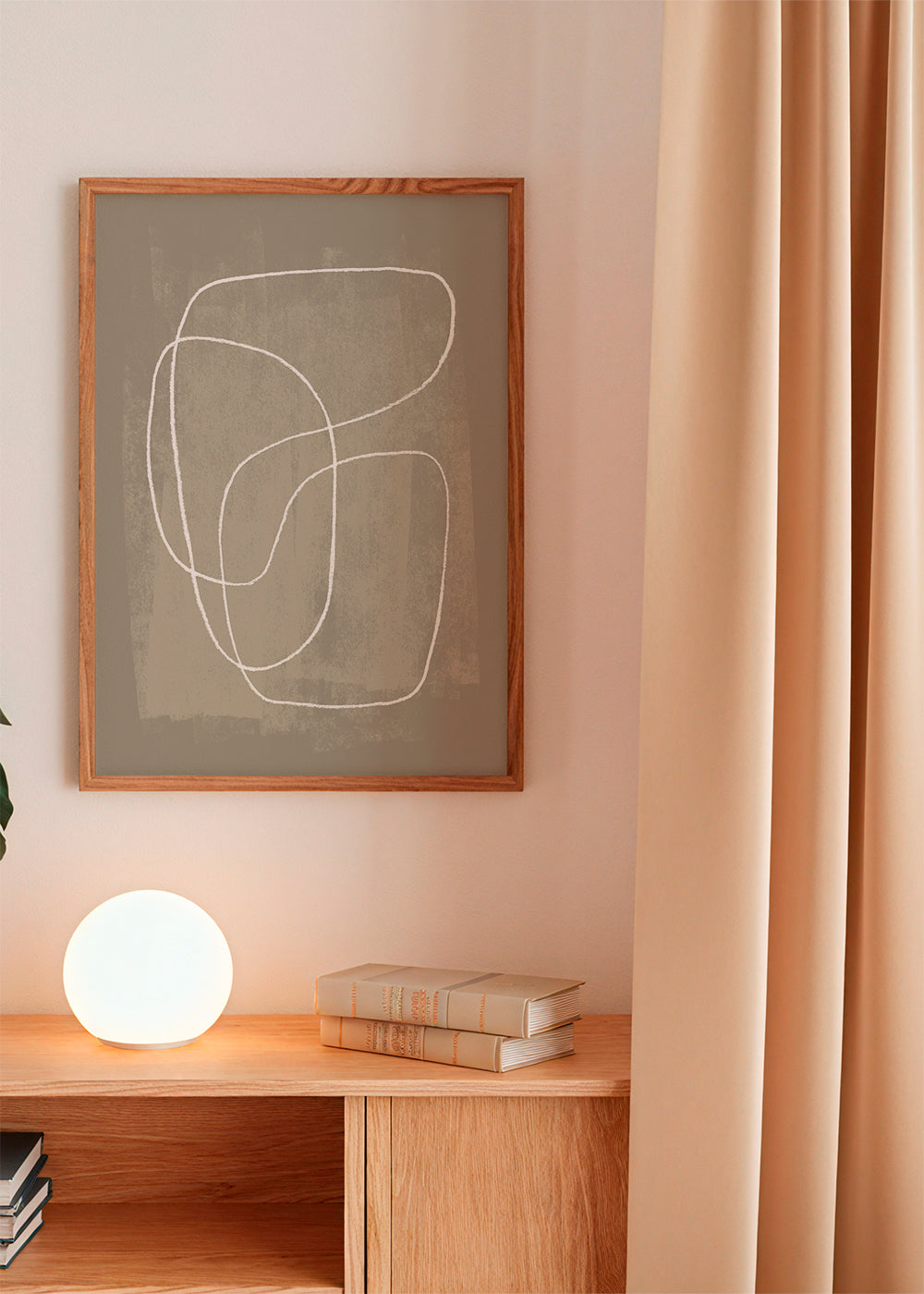 Minimalistisk design organiska linjer beige