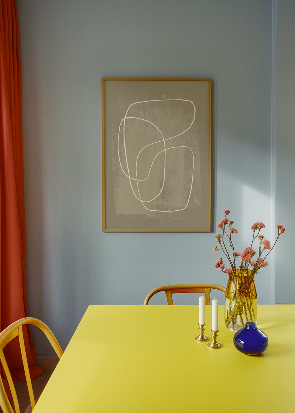 Minimalistisk design organiska linjer beige