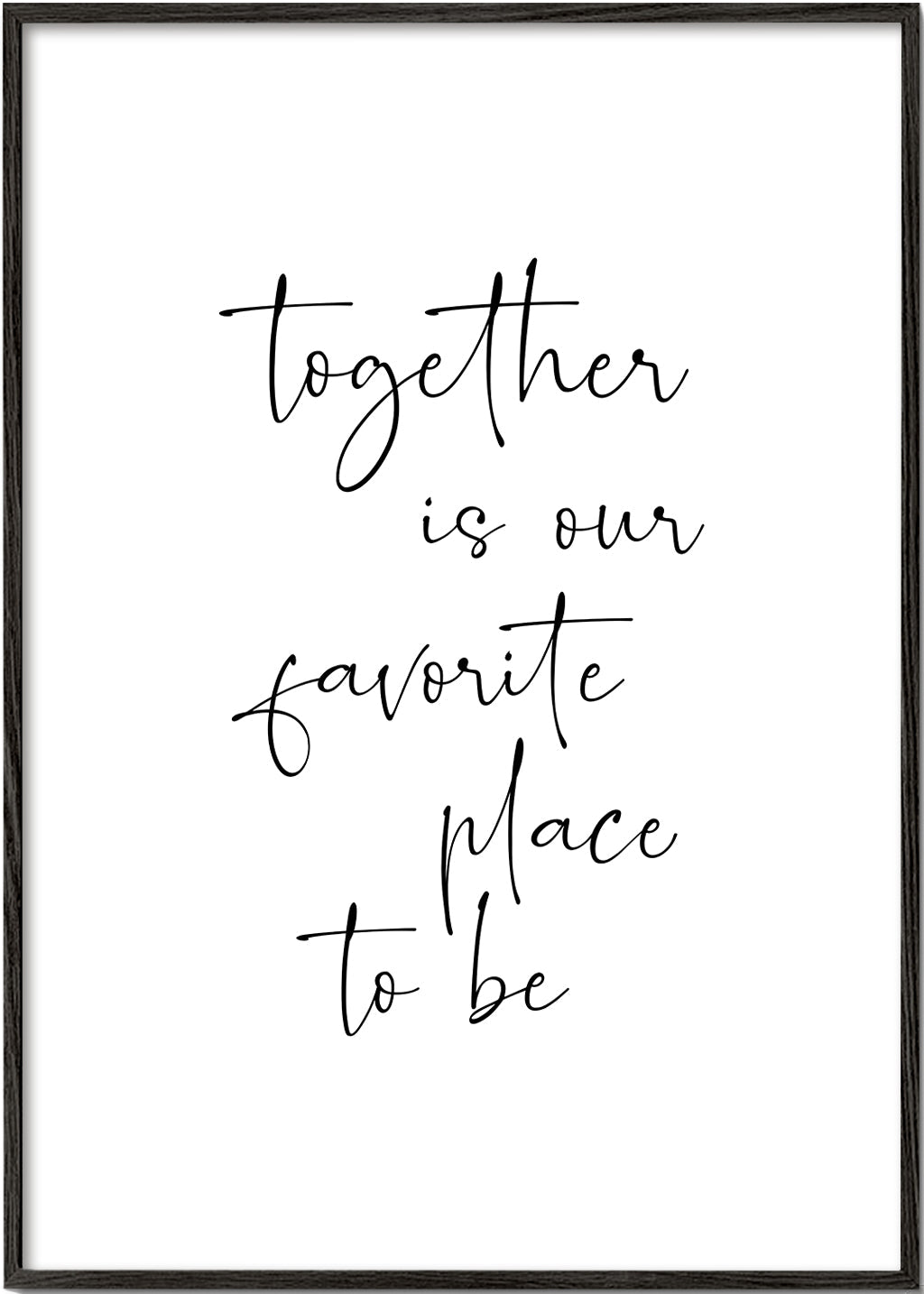 Minimalistisk design typografi 'Together' vertikal