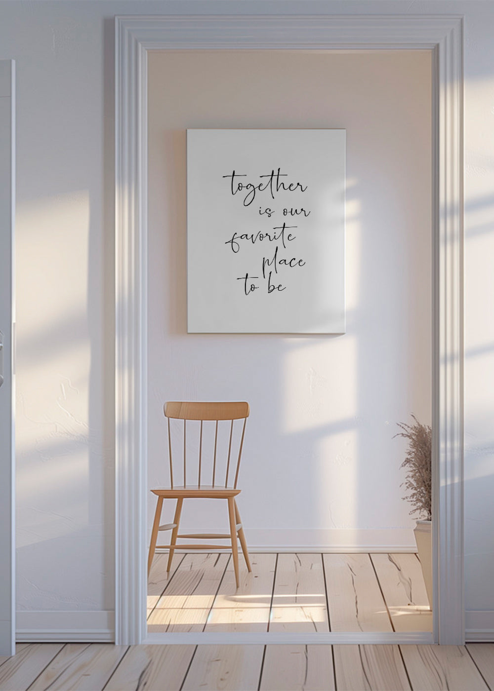 Minimalistisk design typografi 'Together' vertikal