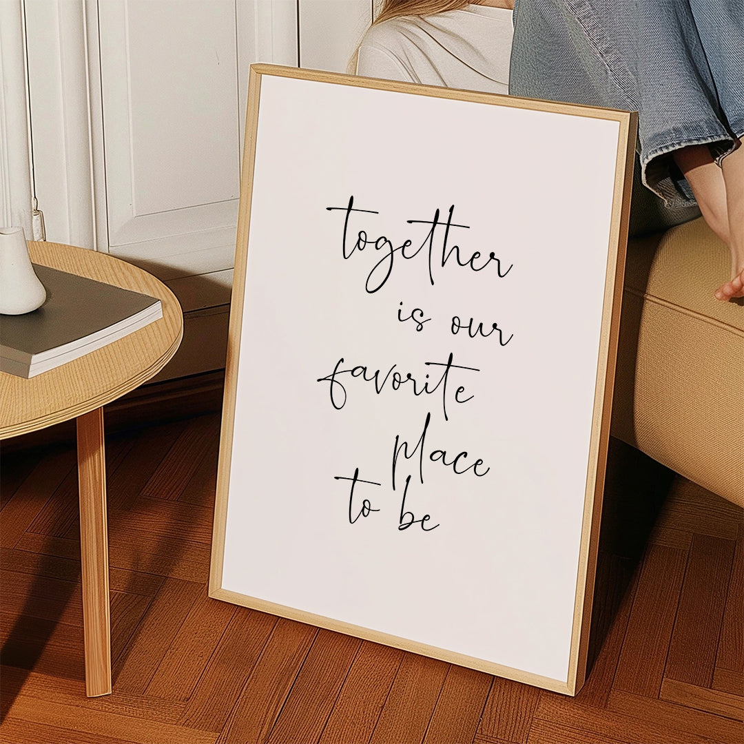 Minimalistisk design typografi 'Together' vertikal