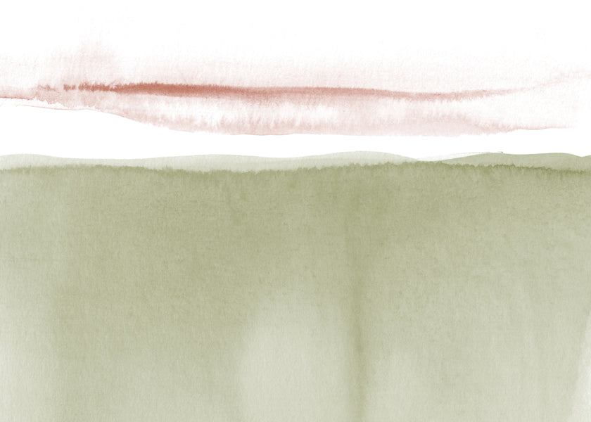 Landskap akvarell olivgrön minimal