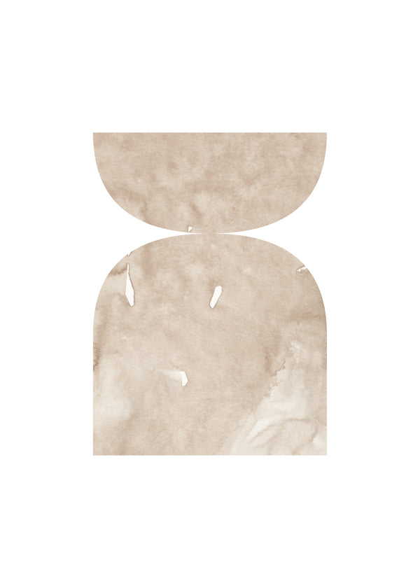 Abstrakt tavla beige akvarellformer