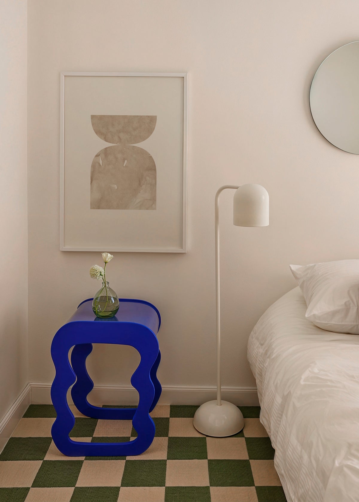 Watercolor shapes Nº1 - beige tones - Framed poster in an interior