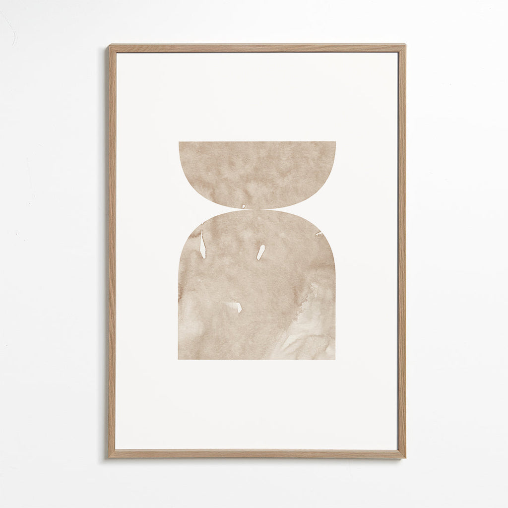 Abstrakt tavla beige akvarellformer