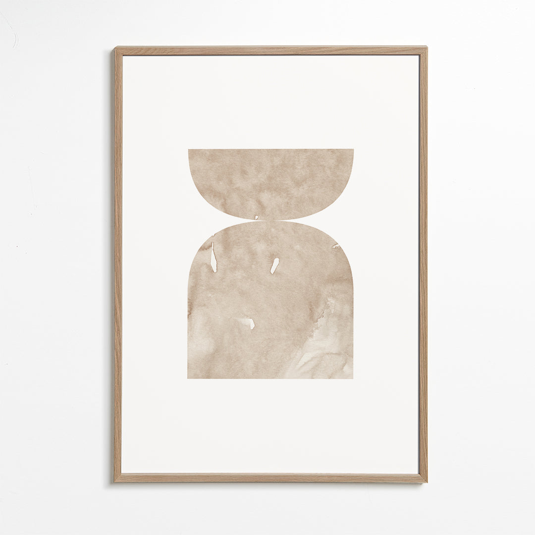 Abstrakt tavla beige akvarellformer