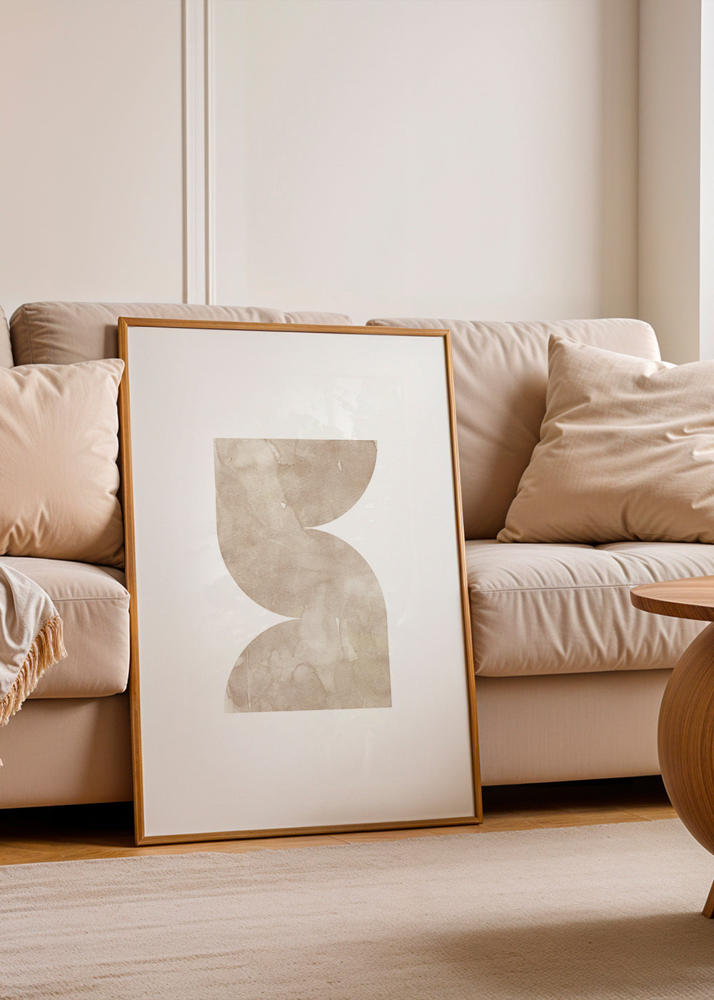 Abstrakt konst beige akvarellformer