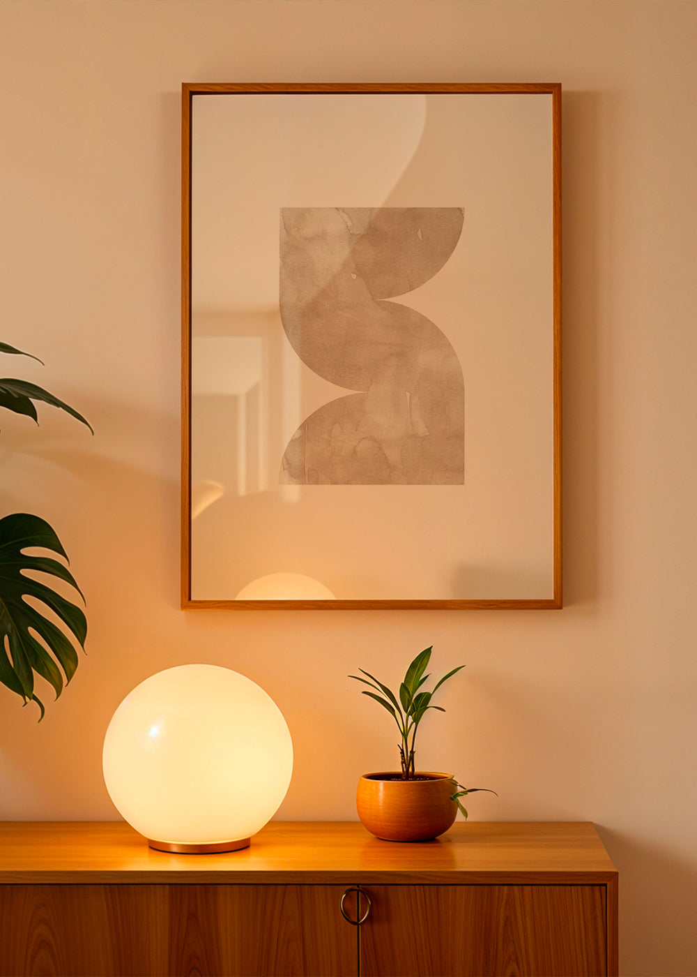 Abstrakt konst beige akvarellformer