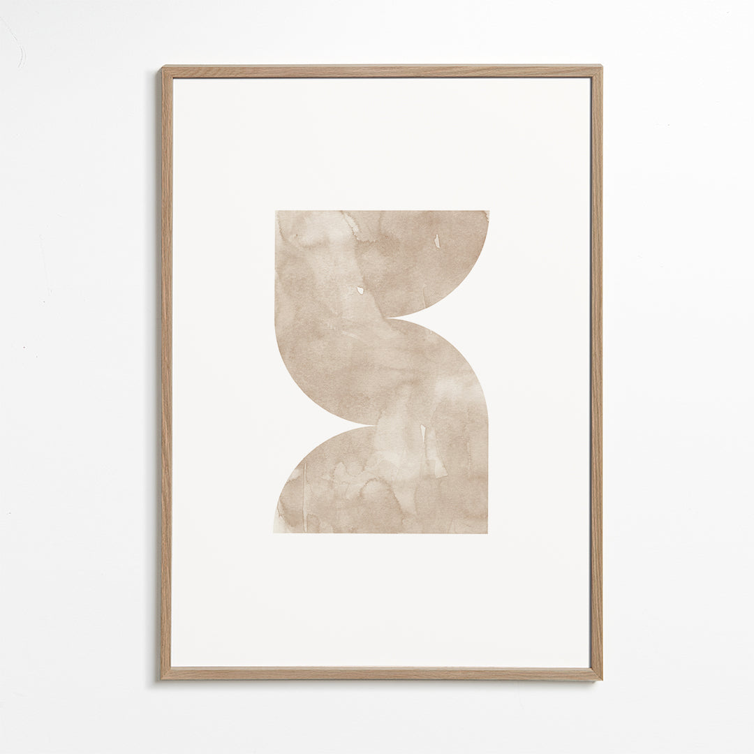 Abstrakt konst beige akvarellformer