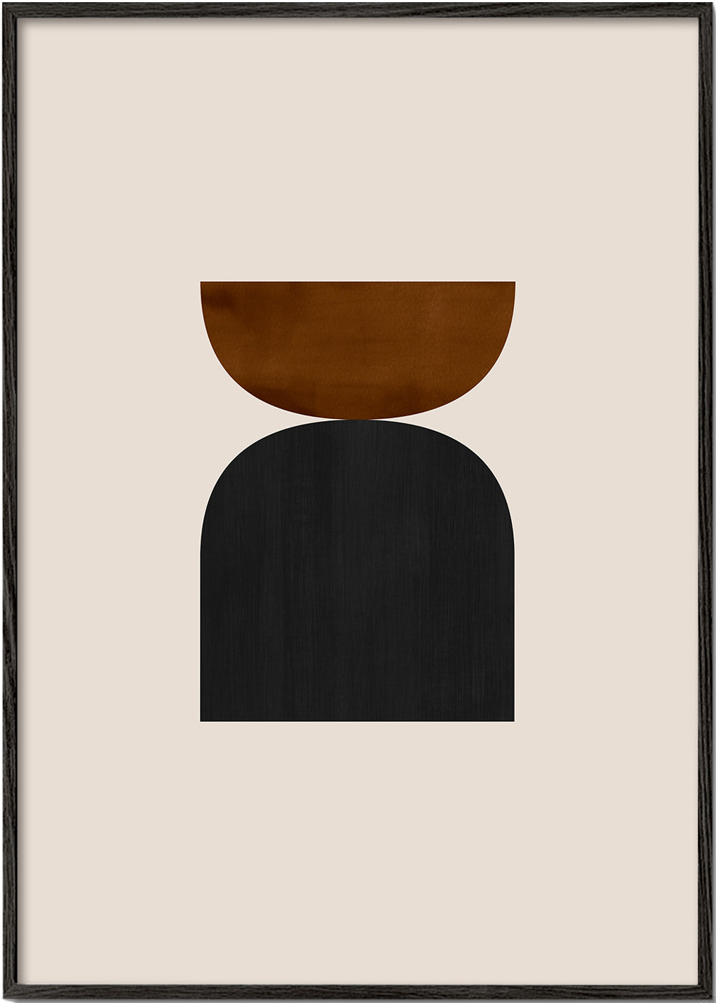 Geometrisk poster med minimalistiska bruna och svarta former