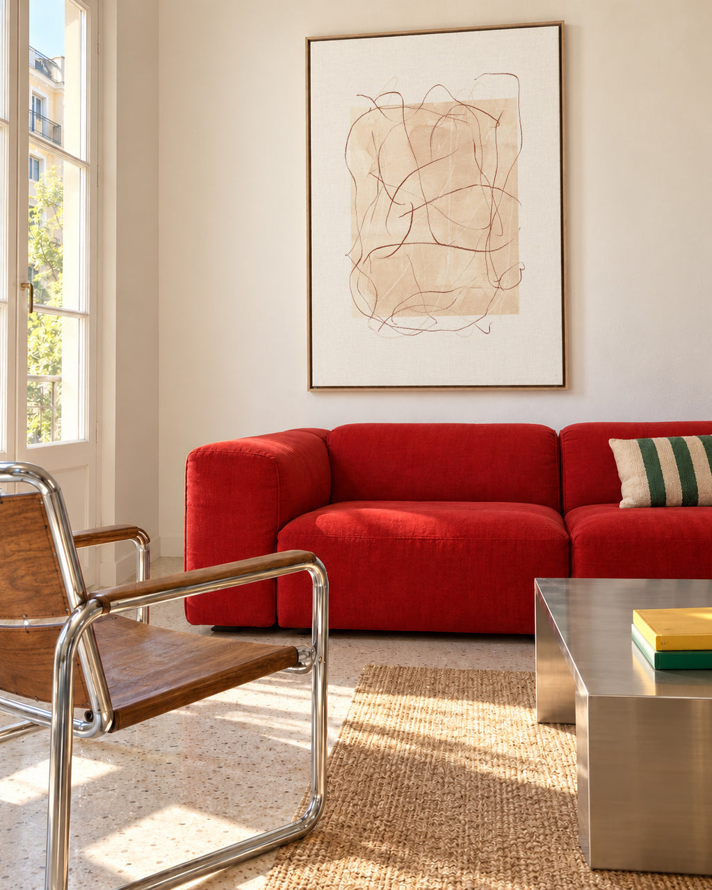 Whimsy Nº3 - Terracotta - Framed canvas in an interior