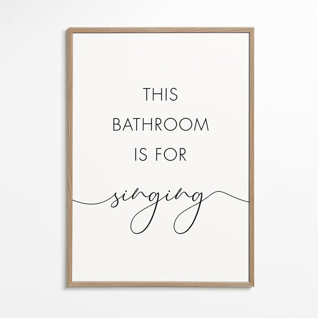 Minimalistisk affisch med badrumstext