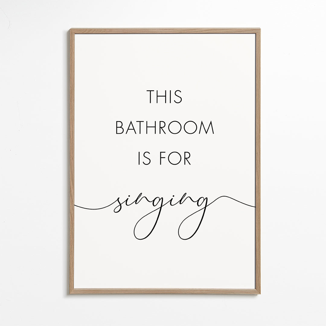 Minimalistisk affisch med badrumstext