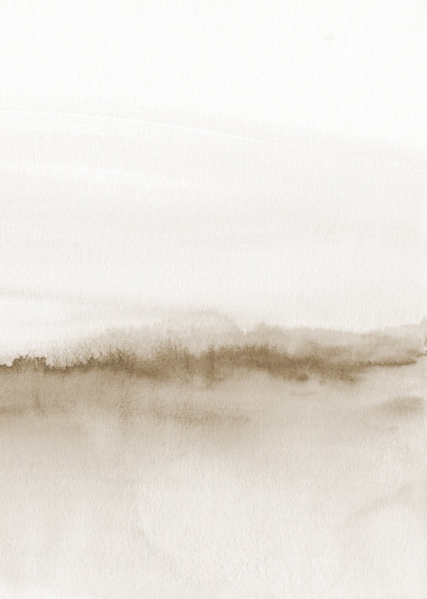 Landskapskonst i mjuk beige akvarell