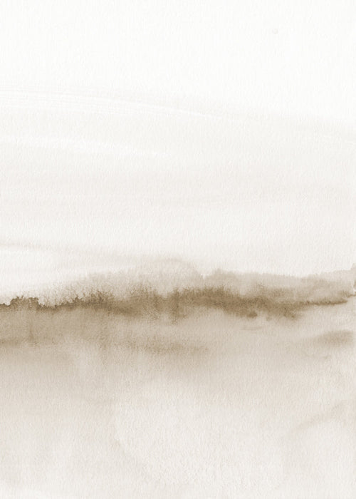 Landskapskonst i mjuk beige akvarell